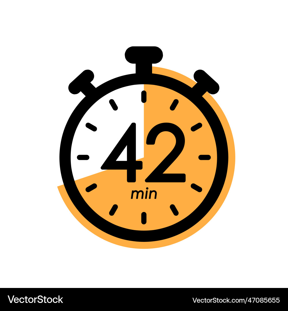 42 minutes stopwatch icon timer symbol Vector Image