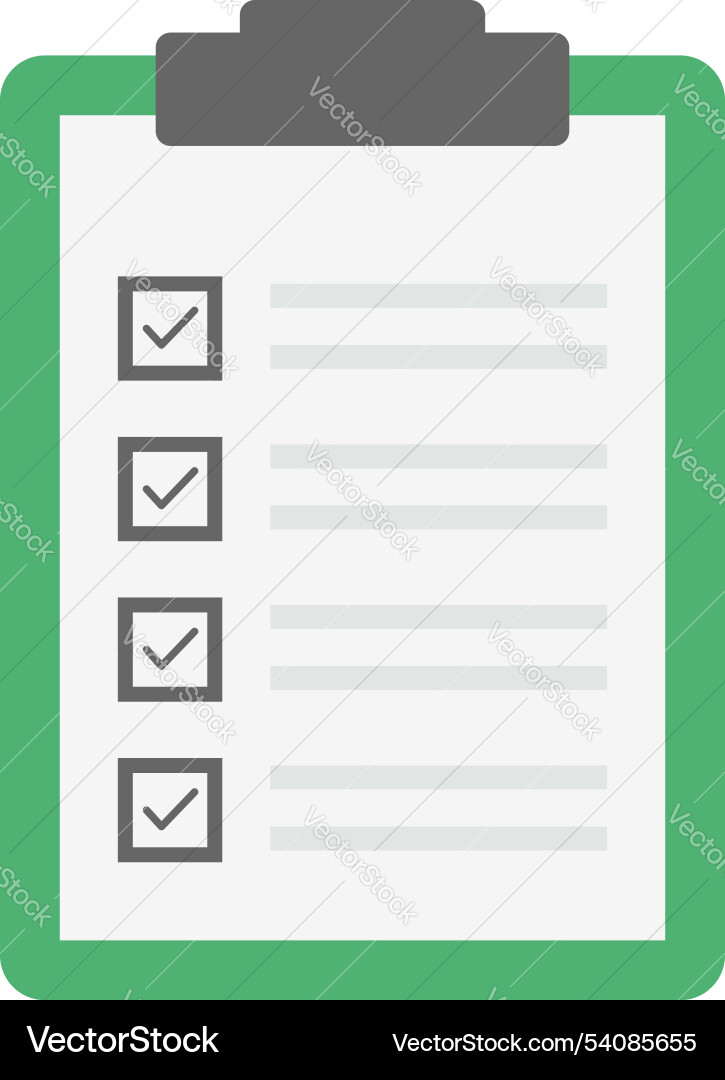 A checklist with all the boxes ticked off Vector Image