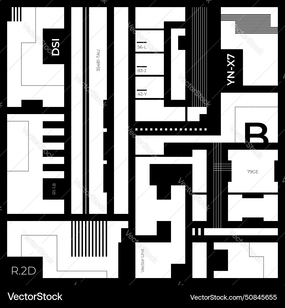 Abstract block diagram of a microchip futuristic Vector Image