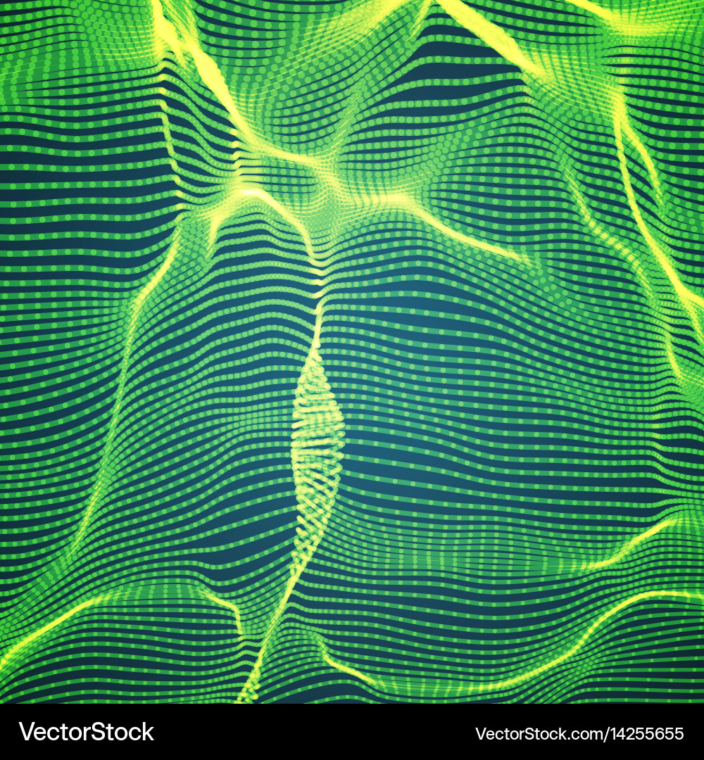 Abstract green wave mesh background Vector Image