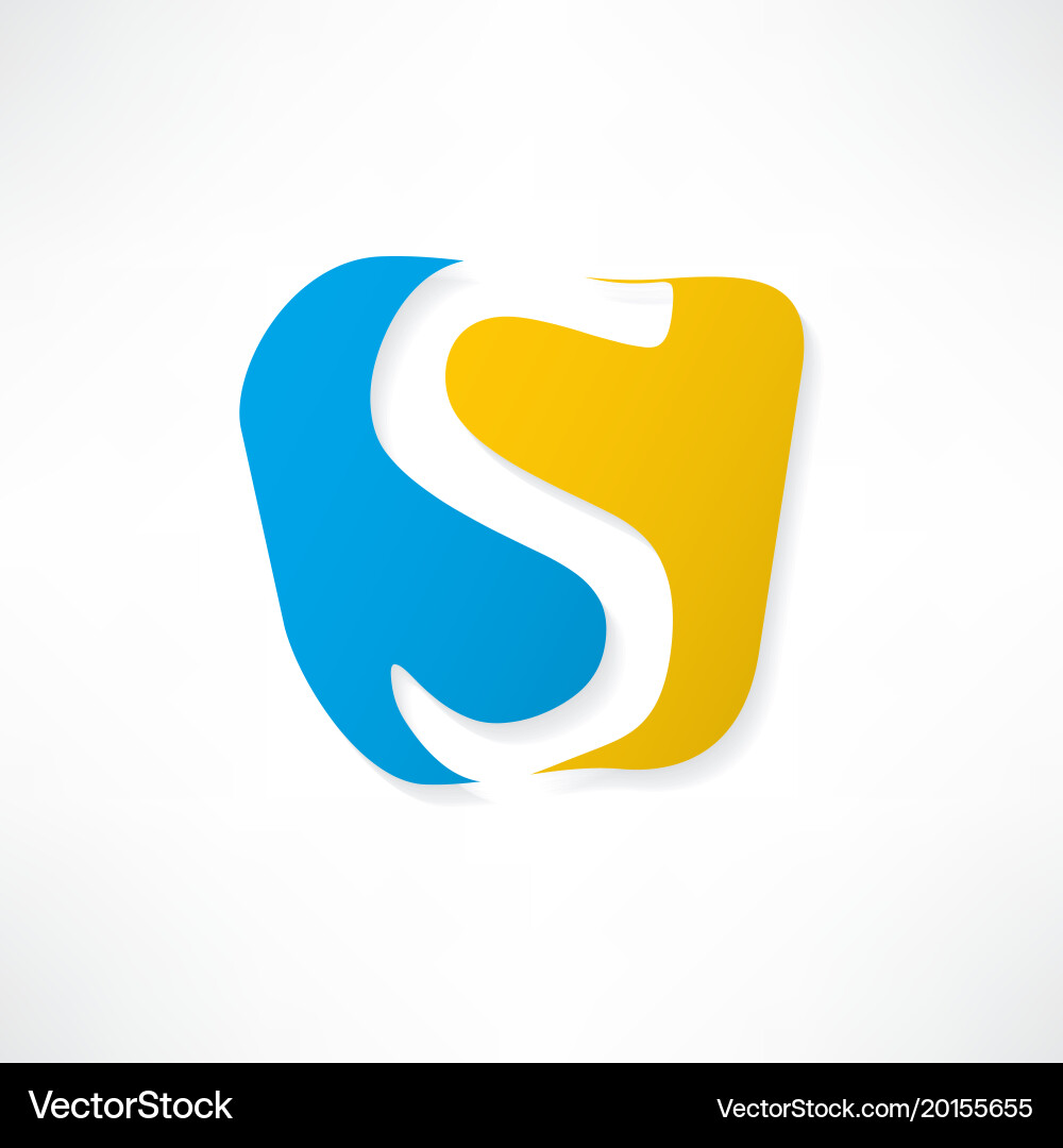Abstract icon based on the letter s Vector Image