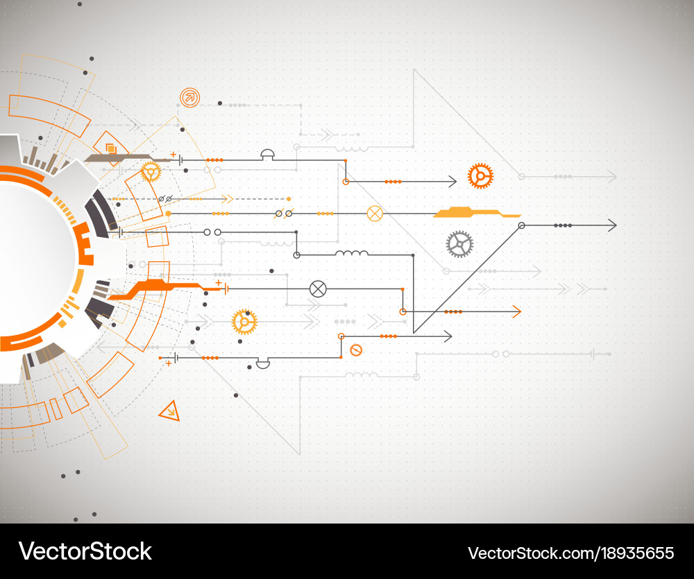 Abstract technological background with various vector image