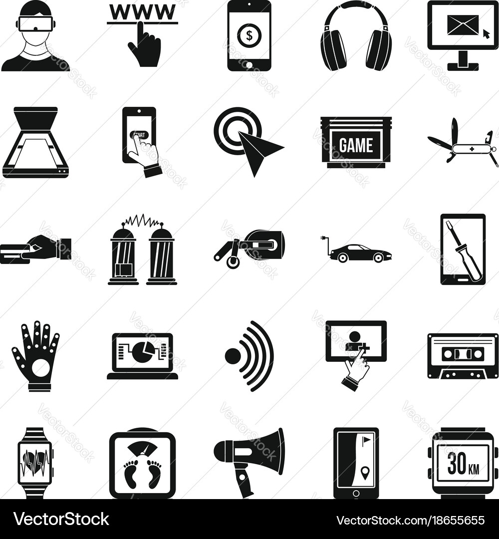 Adjustment icons set simple style Vector Image