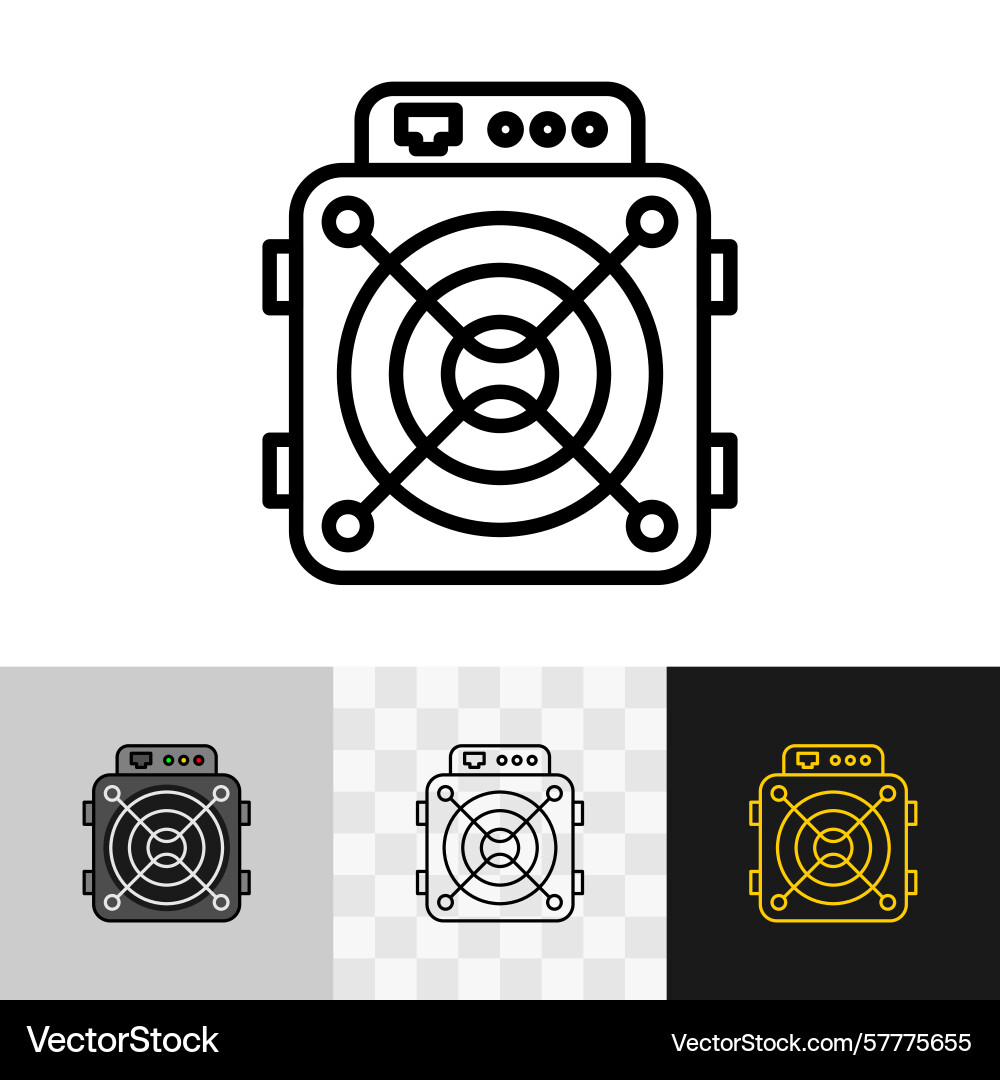 Asic miner simple icon box computer device Asic miner simple icon box computer device vector image
