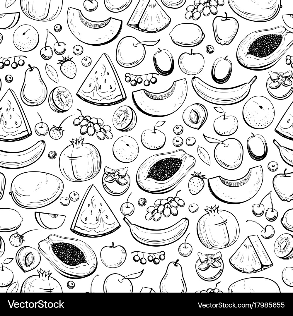 Background with different fruits Vector Image