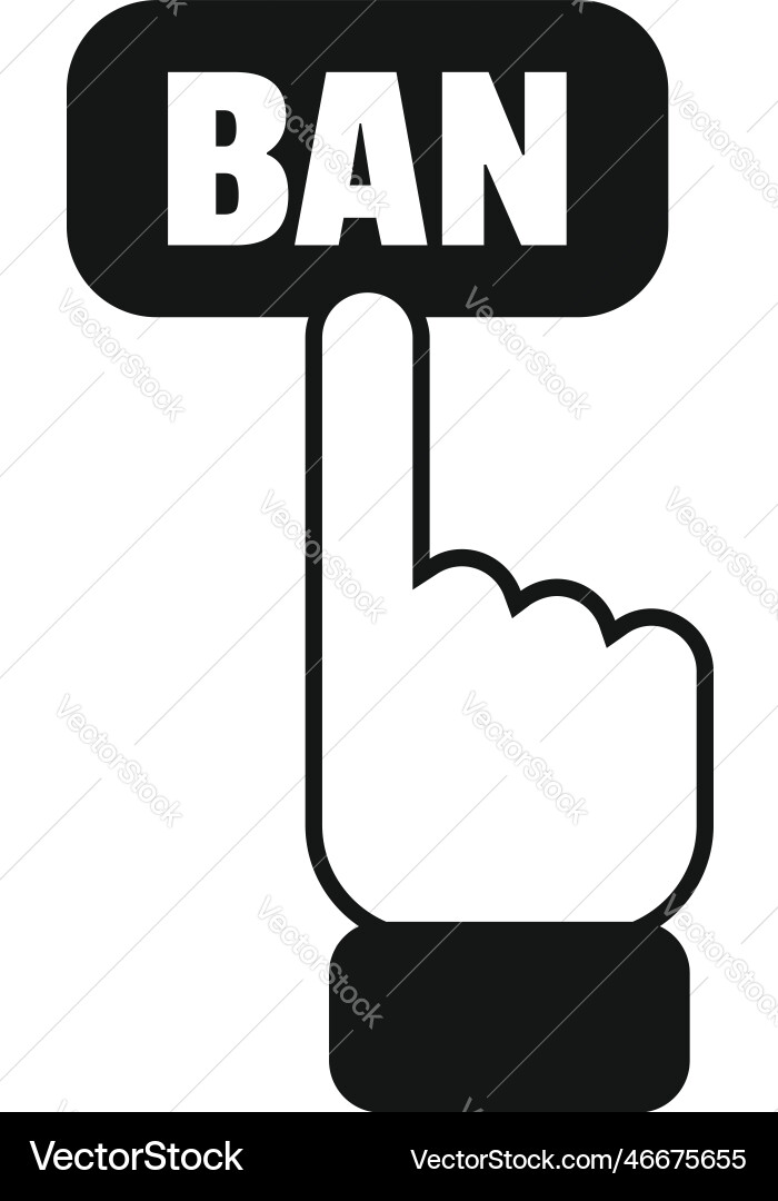 Ban click icon simple email user Ban click icon simple email user vector image
