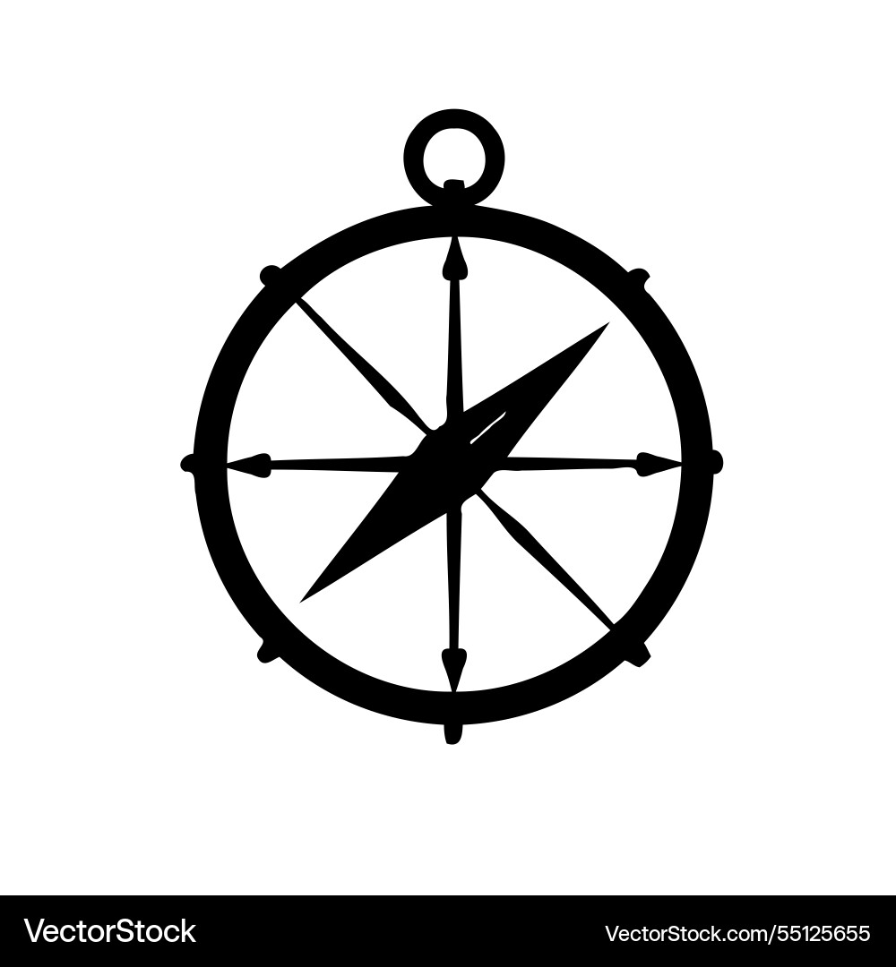 Black compass direction guide navigation tool Black compass direction guide navigation tool vector image