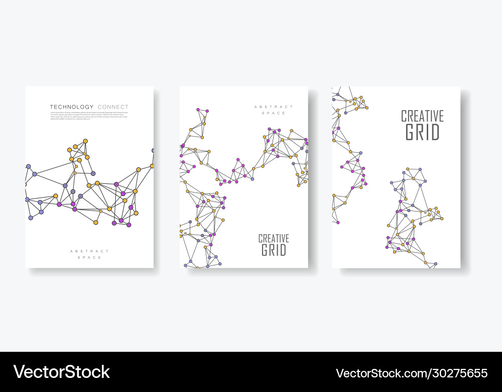 Brochure template with design from connected lines Brochure template with design from connected lines Vector Image