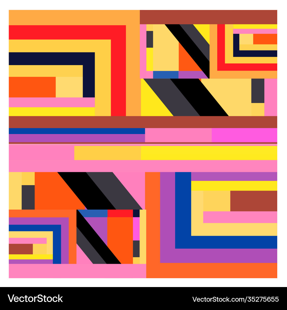 Colorful geometric and curve background pattern Vector Image