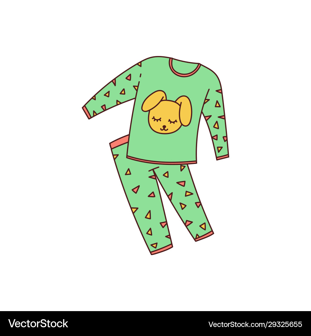 Comfy and soft green pajamas icon cartoon sketch Vector Image