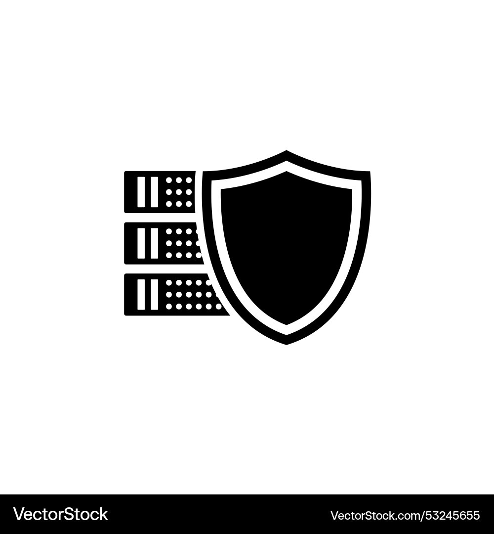 Cybersecurity protection network security solid vector image