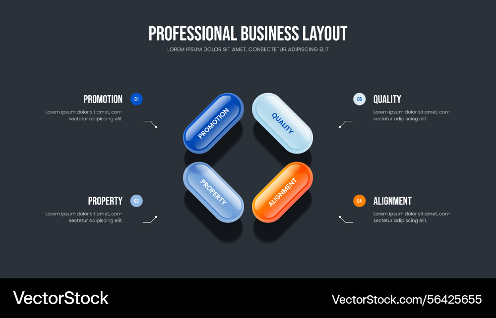 Digital introduction four step diagram Digital introduction four step diagram vector image