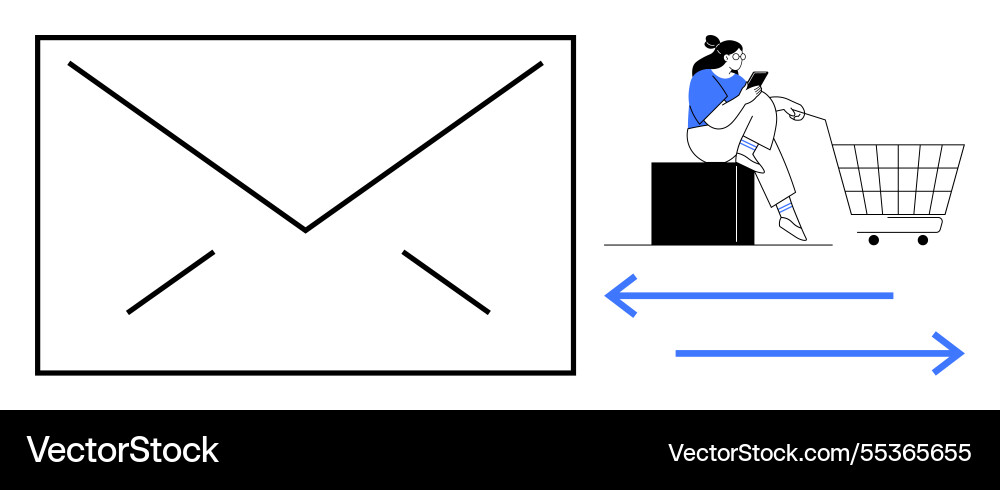 Digital shopping and communication with email vector image