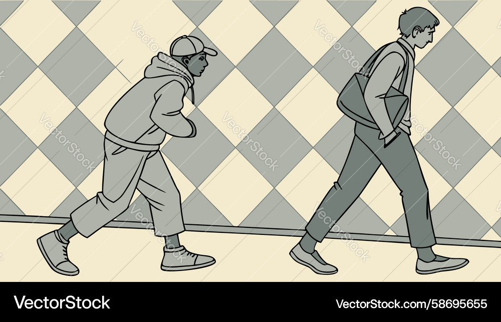 Dynamic Figure in Motion Vector Image