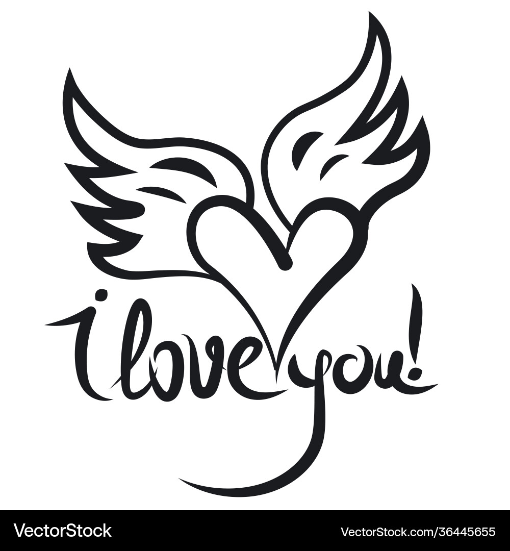 I love you lettering Vector Image