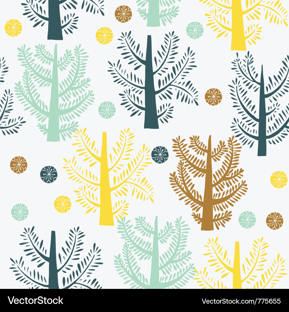 Leafy Trees Pattern vector image