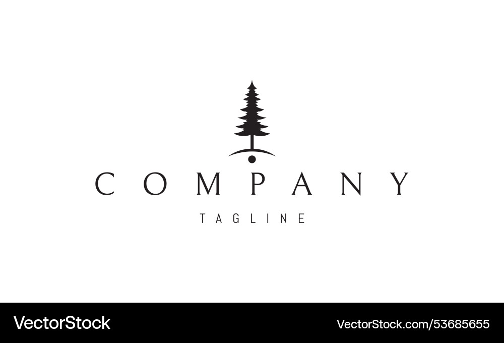 Logo with an abstract image of a pine tree Logo with an abstract image of a pine tree vector image