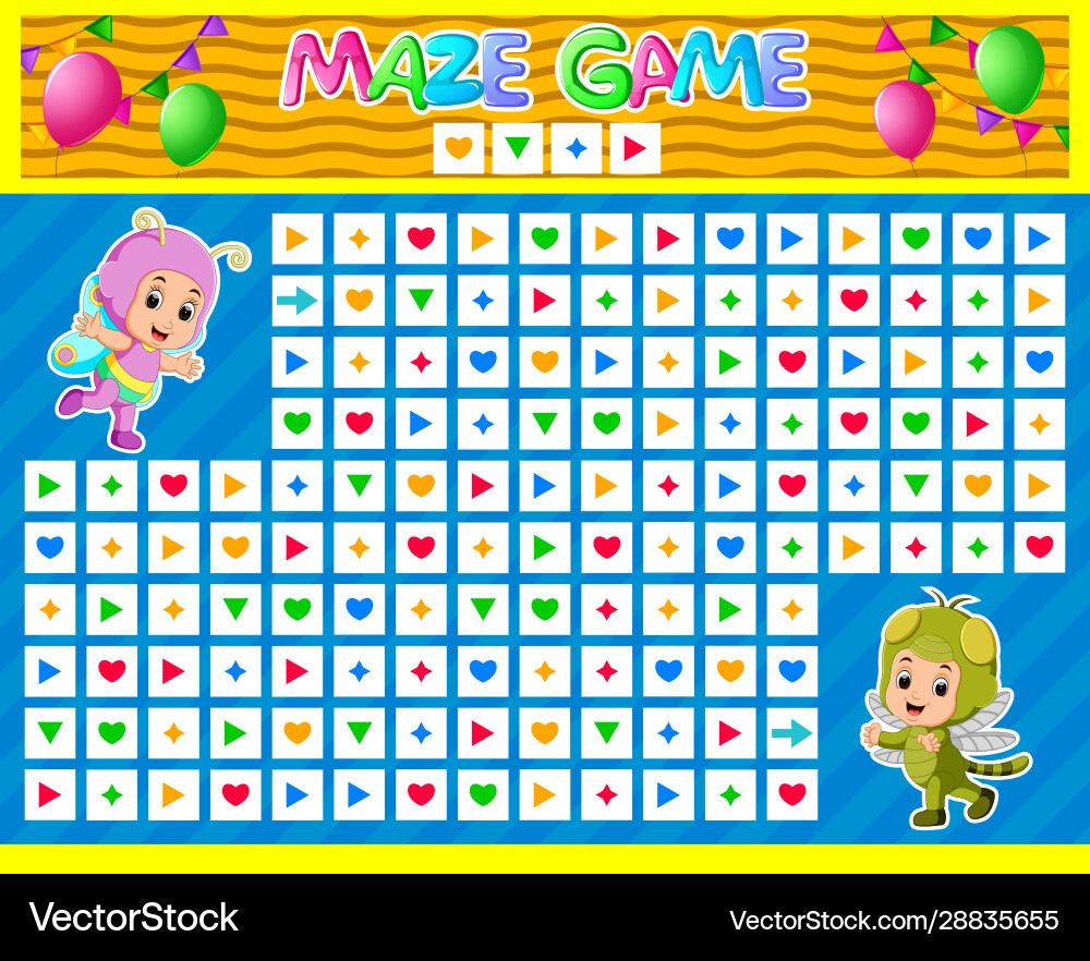 Maze game for children find correct path Maze game for children find correct path vector image