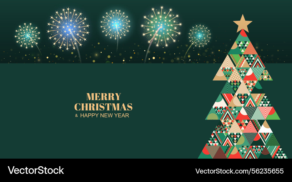 Merry christmas and happy new year greeting Vector Image