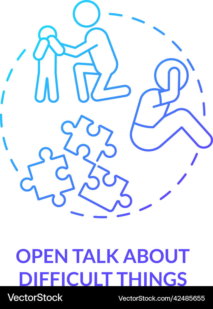 Open talk about difficult things blue gradient Vector Image