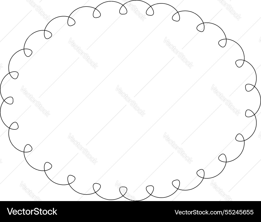 Oval border basic shapes monogram frame vector image