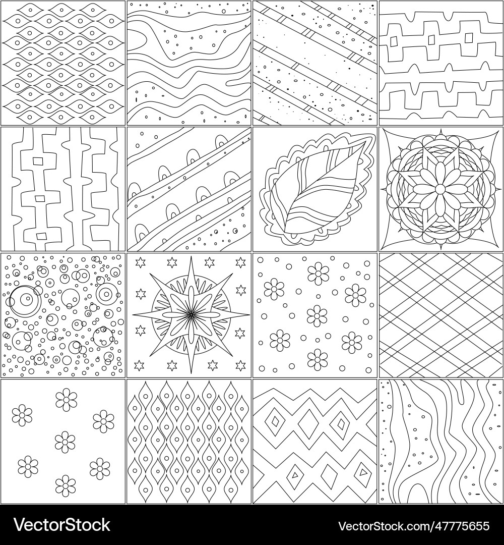Patchwork pattern with ethnic and nature elements Patchwork pattern with ethnic and nature elements Vector Image