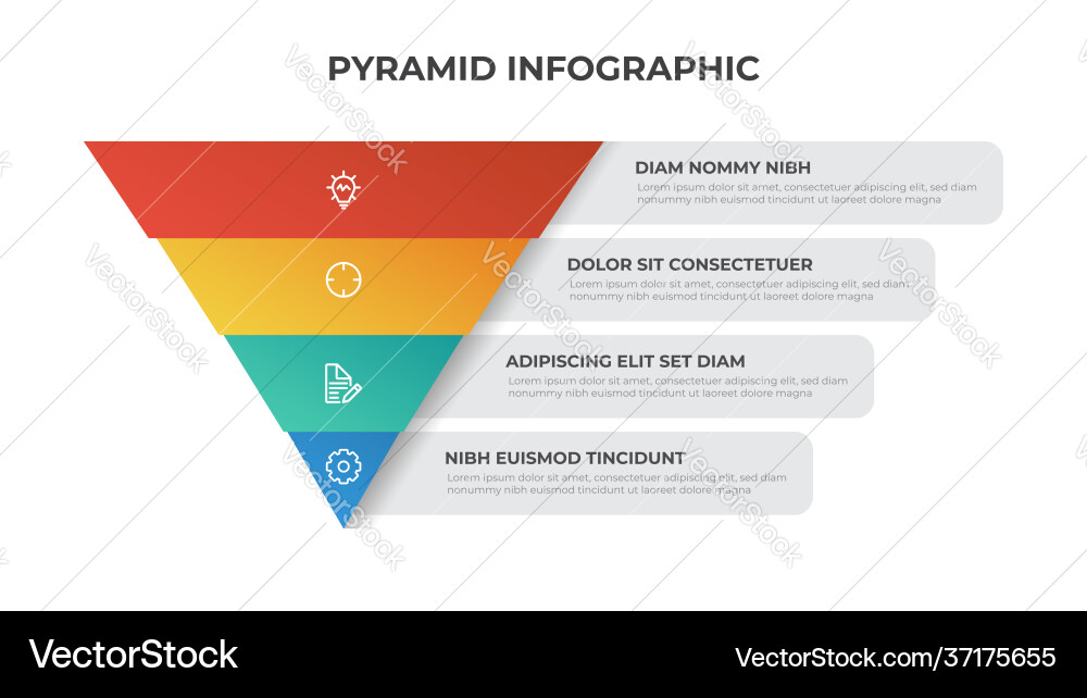 Pyramid Diagram - Level Structure Vector Image