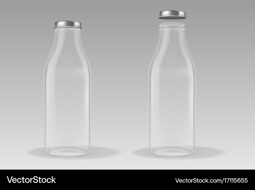 Realistisch transparent geschlossen und offen leer Realistisch transparent geschlossen und offen leer vektorbild