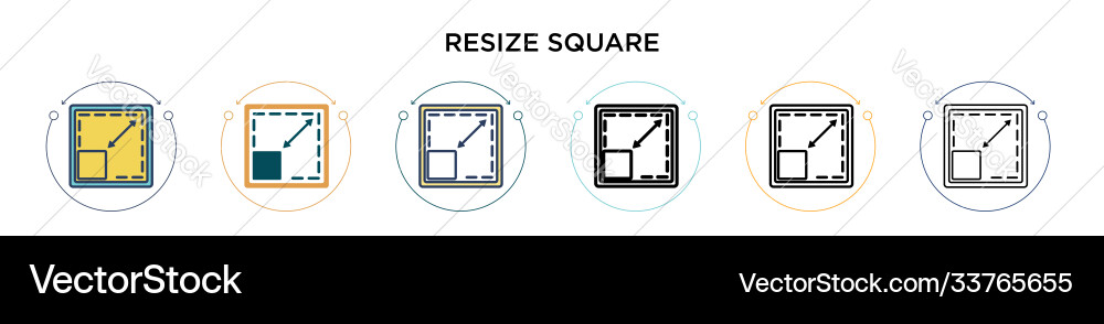 Resize square icon in filled thin line outline Resize square icon in filled thin line outline Vector Image