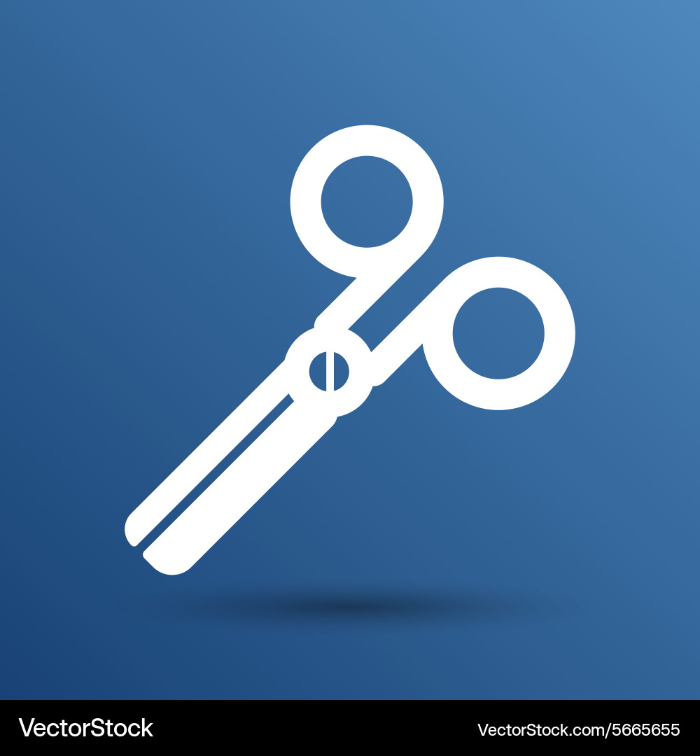 Scissors icon white tool sign symbol shape Vector Image