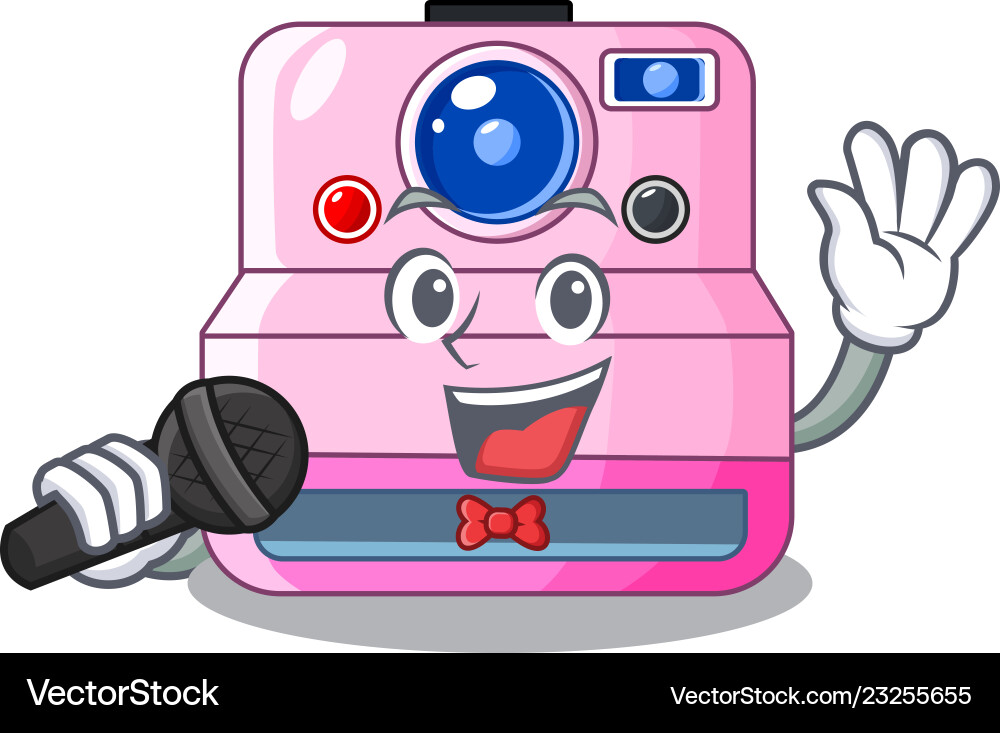 Singing instant camera in a shape character Singing instant camera in a shape character Vector Image