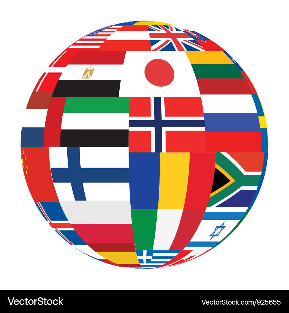 Sphere with flags Vector Image