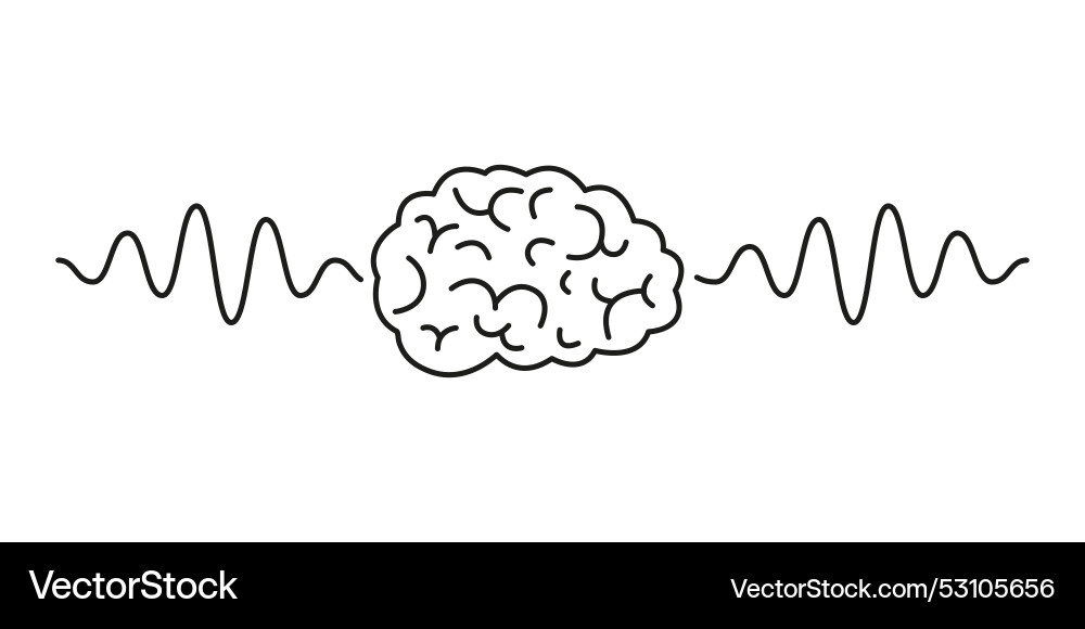 Brainwave Scan with Pulse Wave vector image