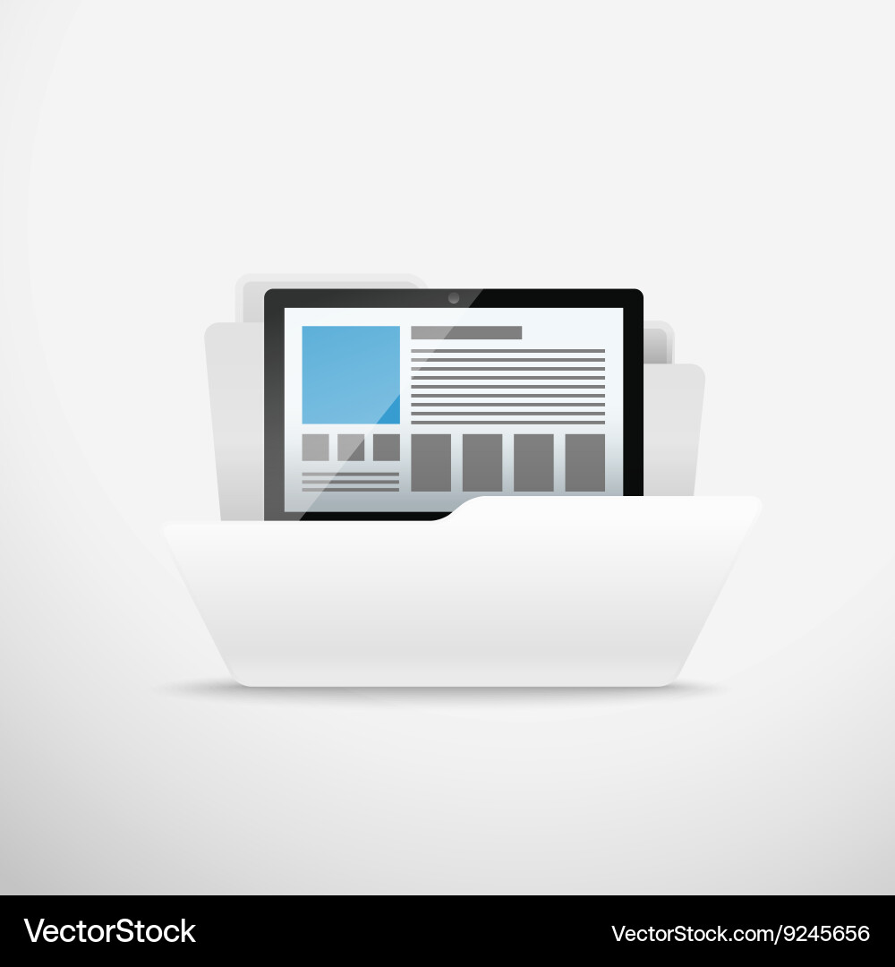 Computer interface folder open illus vector image