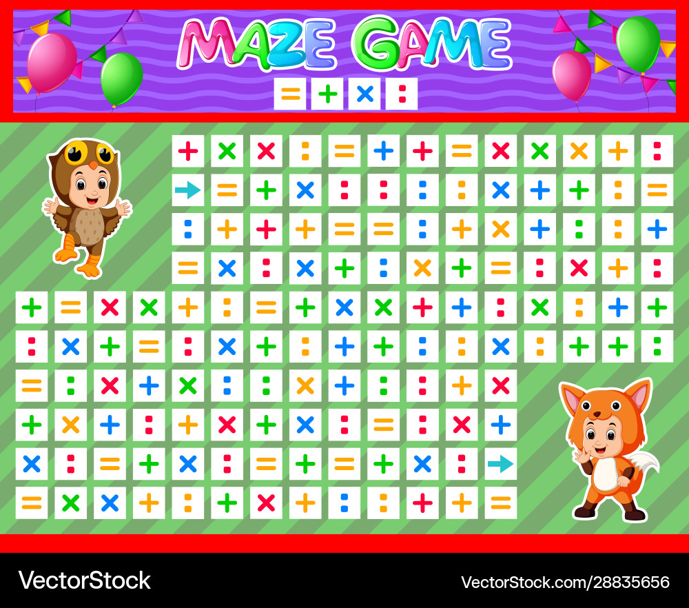 Maze game for children find correct path Maze game for children find correct path Vector Image