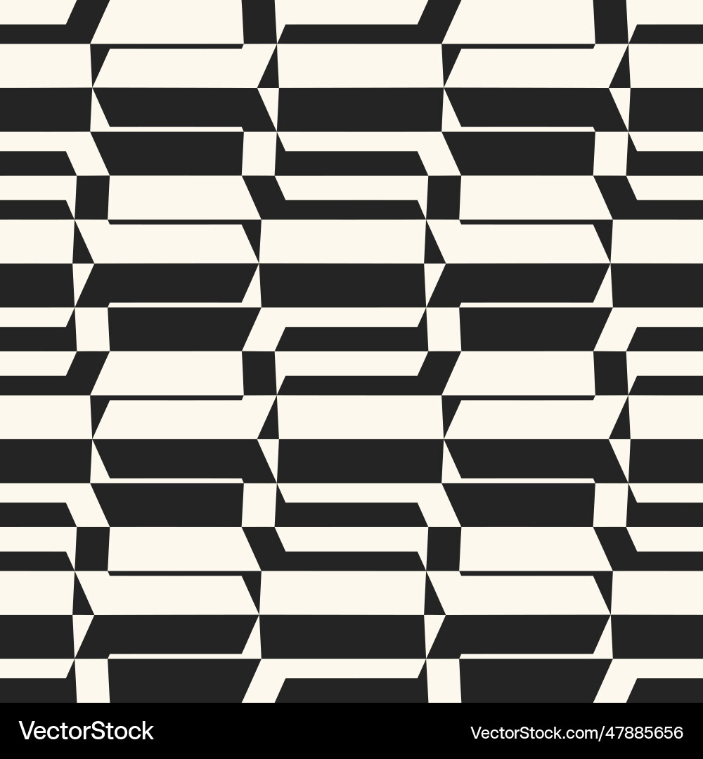 Monochrome variegated broken geometric pattern vector image