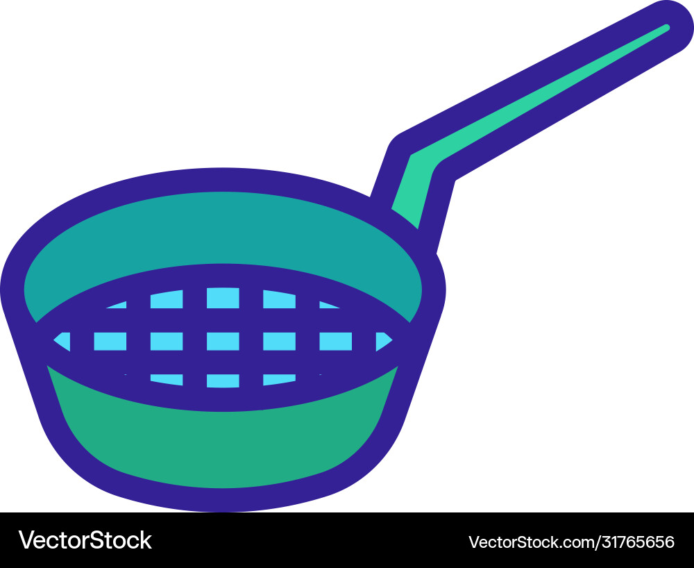 Sieve with handle icon outline Vector Image