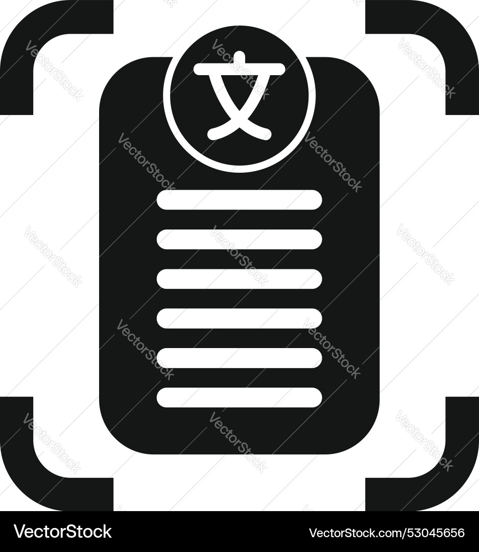 Smartphone recognizing foreign language text icon Smartphone recognizing foreign language text icon vector image