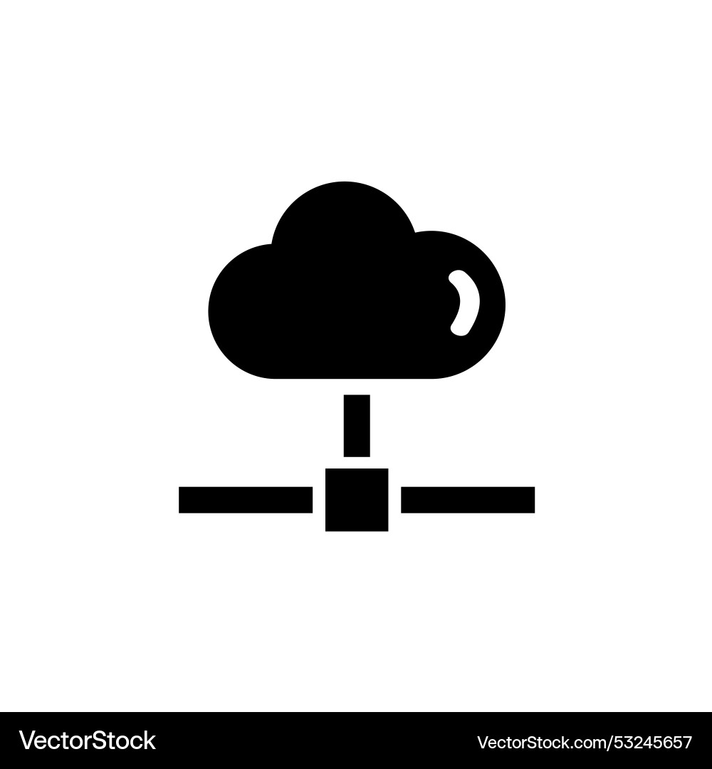 Cloud data sync shared computing solid flat icon Cloud data sync shared computing solid flat icon vector image