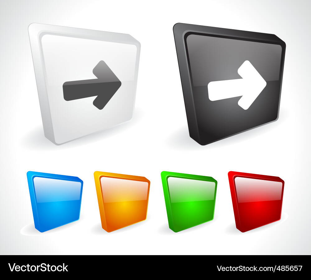 Color 3d buttons for web Vector Image