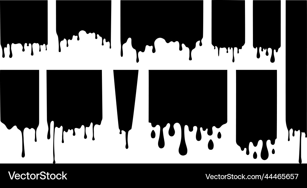 Dark fluid dripping empty frames isolated liquid Dark fluid dripping empty frames isolated liquid vector image