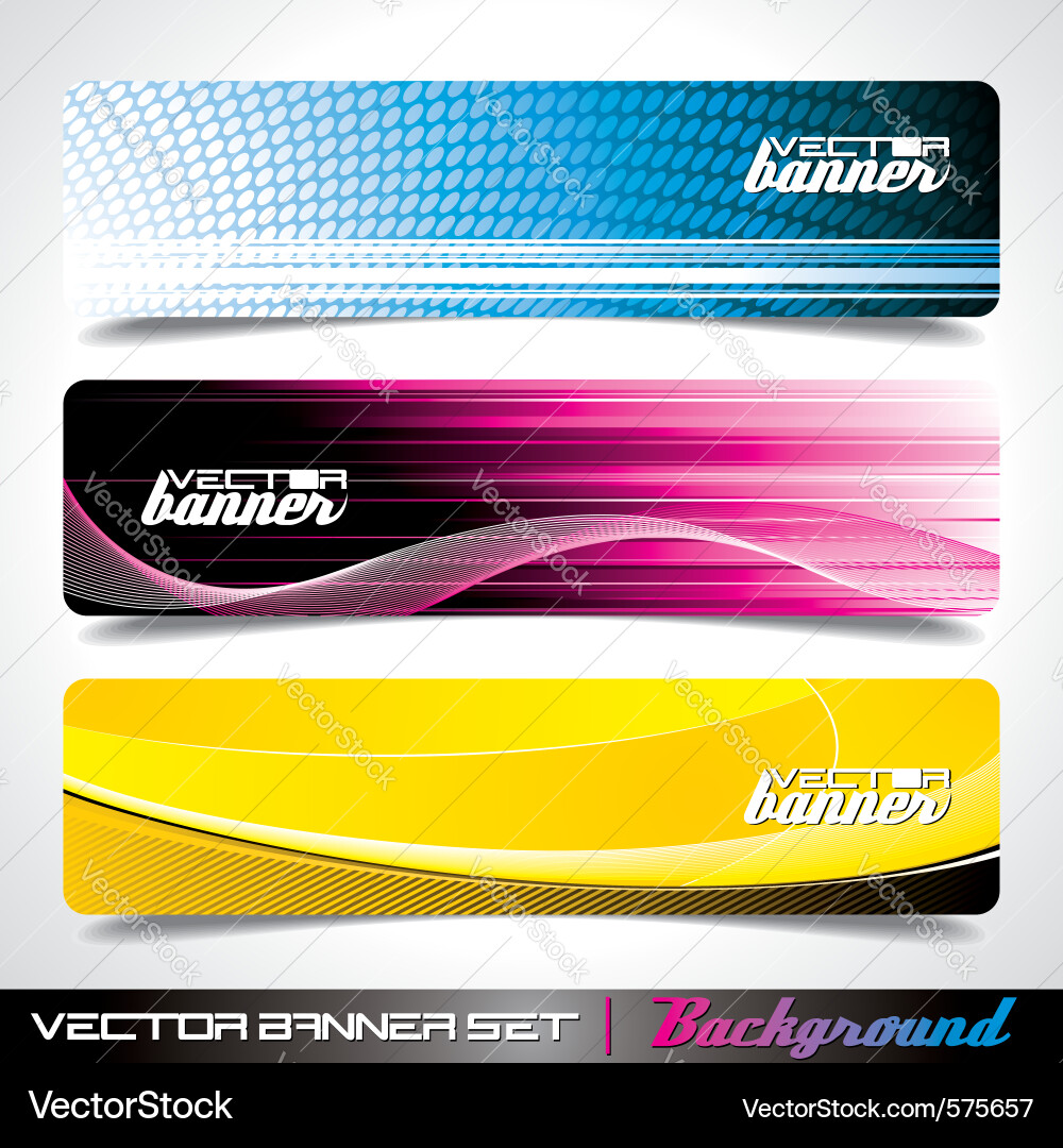 Dynamic Abstract Banner Set vector image
