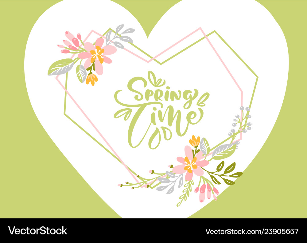 Flower greeting card with text spring time Vector Image