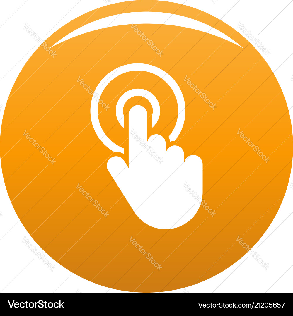 Hand cursor click icon orange Hand cursor click icon orange vector image