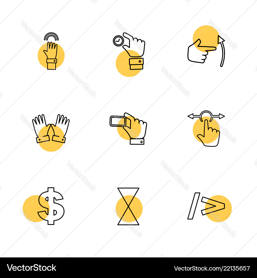 Hands pointer arrows directions eps icons set Vector Image