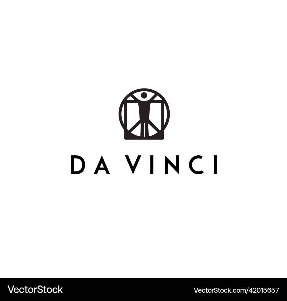 Leonardo da vinci emblem icon Leonardo da vinci emblem icon vector image