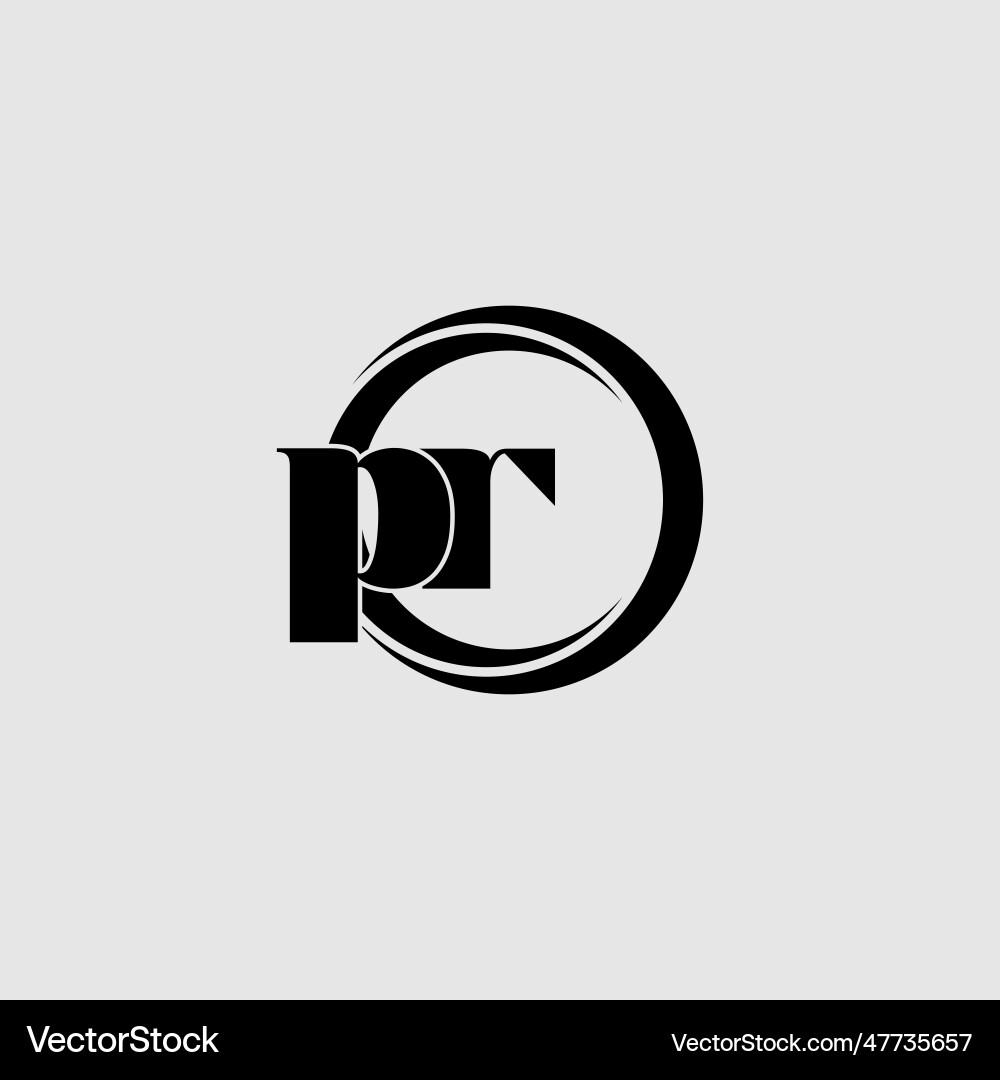 Letters pr simple circle linked line logo Letters pr simple circle linked line logo Vector Image