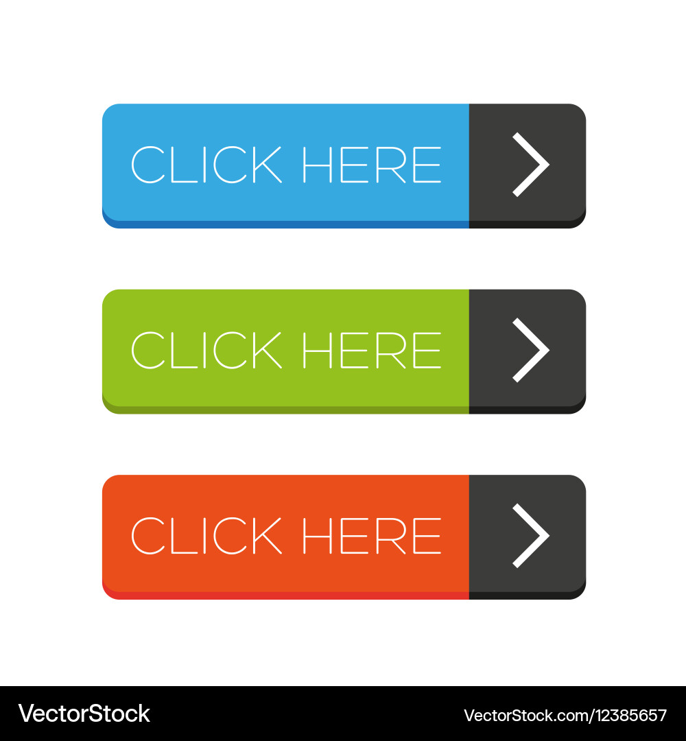 Modern Button Set - Click Here vector image