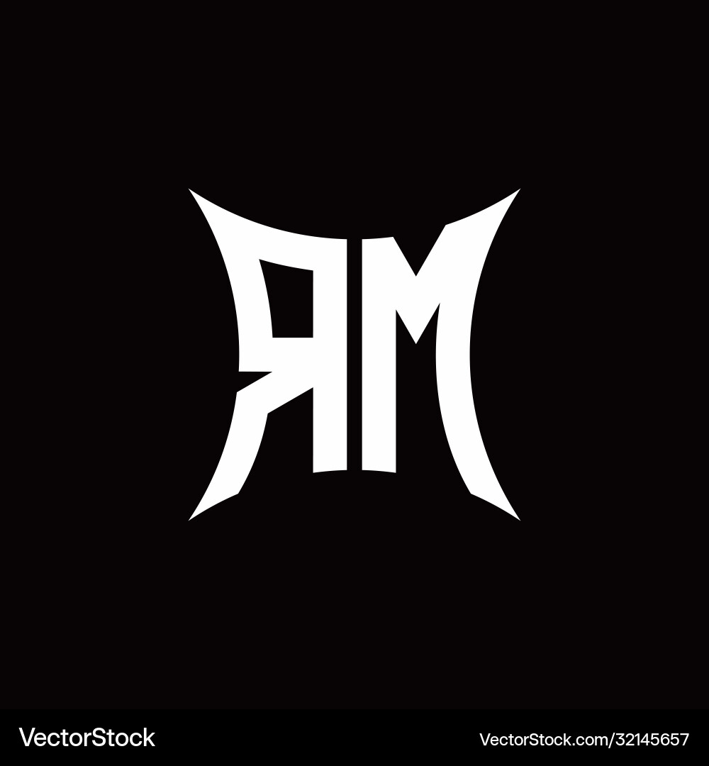 Rm monogram logo with sharped shape design Rm monogram logo with sharped shape design Vector Image