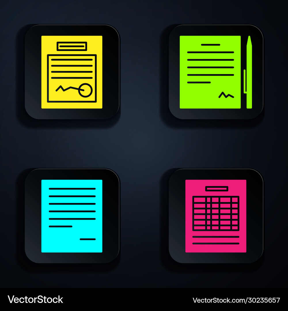 Set report file document filled form Set report file document filled form Vector Image